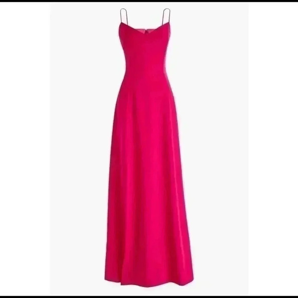 NWT J. Crew Hot Pink Maxi Dress Spaghetti Strap Size 6 - Picture 9 of 12